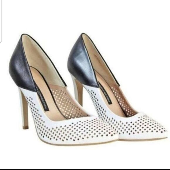 French Connection Black and White Pumps Sz 6 - Picture 1 of 10
